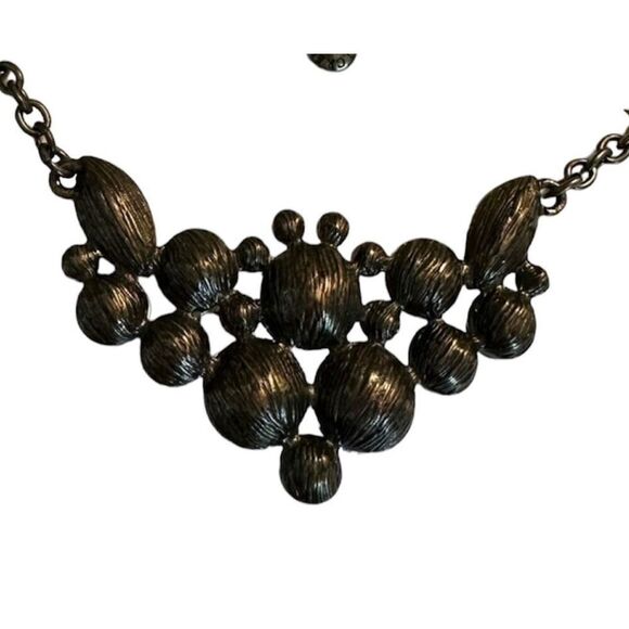 J. Crew Statement Necklace Chain Brass Cubic Zirconia Clustered Gem - Picture 7 of 7